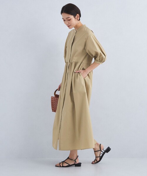 green label relaxing(グリーンレーベルリラクシング)の「ソデボリューム ワンピース(ワンピース・レディース・ネイビー/ベージュ/ライトブルー・FREE)」の5枚目の写真