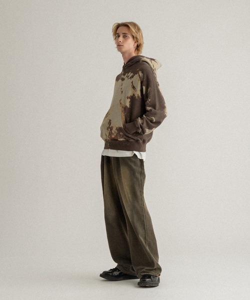 WISH FOR EVER（ウィッシュフォーエバー）の「BLEACH PULLOVER HOODIE /ブリーチプルオーバーフーディ（パーカー・メンズ・ブラウン/ブラック・MEDIUM/LARGE）」の8枚目の写真