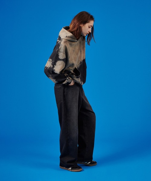 WISH FOR EVER（ウィッシュフォーエバー）の「BLEACH PULLOVER HOODIE /ブリーチプルオーバーフーディ（パーカー・メンズ・ブラウン/ブラック・MEDIUM/LARGE）」の21枚目の写真