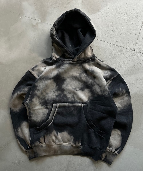 WISH FOR EVER（ウィッシュフォーエバー）の「BLEACH PULLOVER HOODIE /ブリーチプルオーバーフーディ（パーカー・メンズ・ブラウン/ブラック・MEDIUM/LARGE）」の3枚目の写真