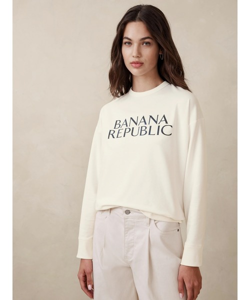 BANANA REPUBLIC FACTORY STORE(バナナリパブリック ファクトリーストア)の「BANANA REPUBLIC FACTORY STORE グラフィックロゴ スウェットシャツ(スウェット・レディース・ホワイト/ブラック・XS/S/M/L)」の5枚目の写真