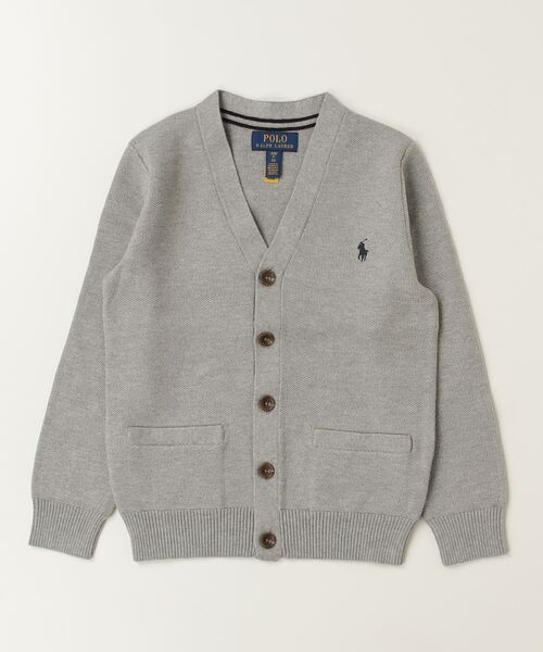 POLO RALPH LAUREN CHILDRENSWEAR(ポロ ラルフ ローレン チルドレンズウェア)の「メッシュニット コットン Vネック カーディガン(カーディガン/ボレロ・キッズ・グレー系・XL/S/M/L)」の3枚目の写真