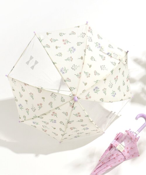 apres les cours（アプレレクール）の「GIRLS傘(花・いちご)（長傘・キッズ・アイボリー/ラベンダー・MEDIUM/XS/S/SMALL）」の2枚目の写真