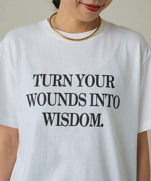 LOUNGEDRESS(ラウンジドレス)の「WISDOMロゴT(Tシャツ/カットソー・レディース・オフホワイト/チャコールグレー/レッド・FREE)」の18枚目の写真