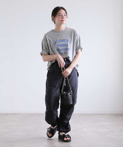 journal standard L'essage（ジャーナルスタンダードレサージュ）の「【ST.JOHNS 3RD CLUB】OKLAHOMA CITY x SWIM：Tシャツ（Tシャツ/カットソー・レディース・ネイビー/チャコールグレー・FREE）」の7枚目の写真