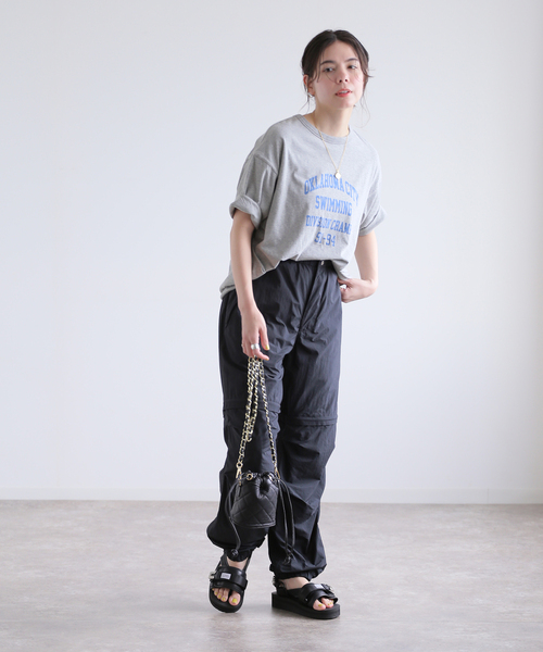 journal standard L'essage（ジャーナルスタンダードレサージュ）の「【ST.JOHNS 3RD CLUB】OKLAHOMA CITY x SWIM：Tシャツ（Tシャツ/カットソー・レディース・ネイビー/チャコールグレー・FREE）」の8枚目の写真