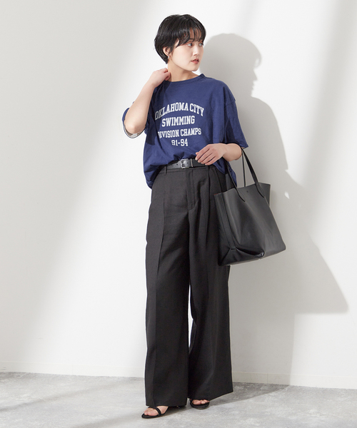 journal standard L'essage（ジャーナルスタンダードレサージュ）の「【ST.JOHNS 3RD CLUB】OKLAHOMA CITY x SWIM：Tシャツ（Tシャツ/カットソー・レディース・ネイビー/チャコールグレー・FREE）」の13枚目の写真