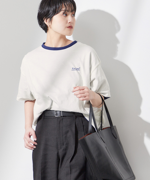 journal standard L'essage（ジャーナルスタンダードレサージュ）の「【ST.JOHNS 3RD CLUB】OKLAHOMA CITY x SWIM：Tシャツ（Tシャツ/カットソー・レディース・ネイビー/チャコールグレー・FREE）」の19枚目の写真