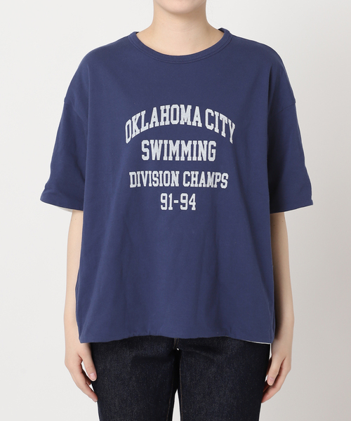 journal standard L'essage（ジャーナルスタンダードレサージュ）の「【ST.JOHNS 3RD CLUB】OKLAHOMA CITY x SWIM：Tシャツ（Tシャツ/カットソー・レディース・ネイビー/チャコールグレー・FREE）」の20枚目の写真