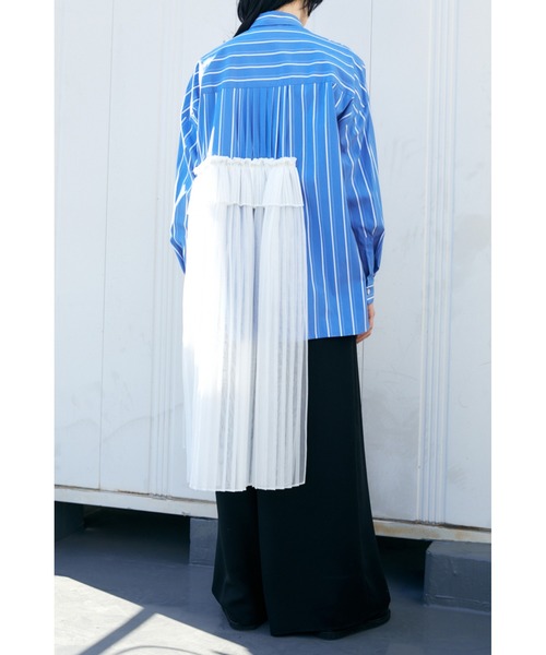 ENFOLD（エンフォルド）の「JOYCE ストライプ プリーツBIG SHIRT