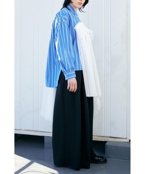 ENFOLD（エンフォルド）の「JOYCE ストライプ プリーツBIG SHIRT