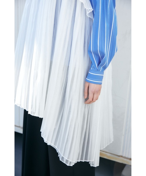 ENFOLD（エンフォルド）の「JOYCE ストライプ プリーツBIG SHIRT