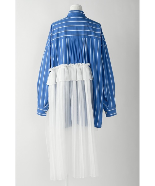 ENFOLD（エンフォルド）の「JOYCE ストライプ プリーツBIG SHIRT