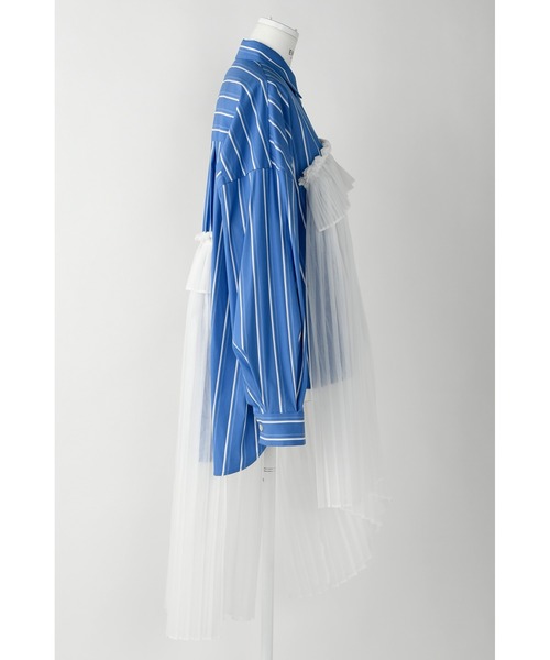 ENFOLD（エンフォルド）の「JOYCE ストライプ プリーツBIG SHIRT