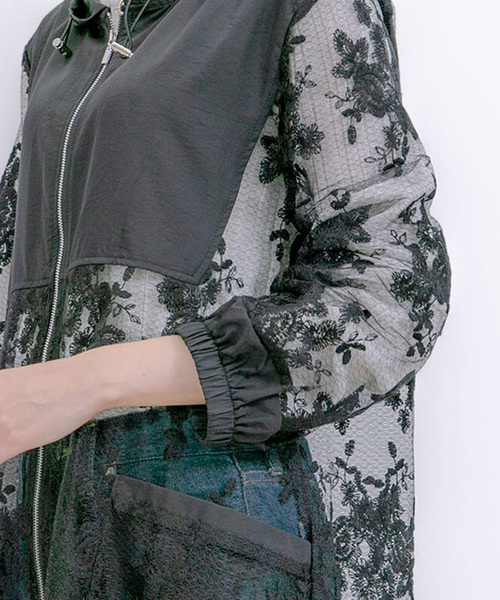 Jayro(ジャイロ)の「シアーレースファスナーコート(その他アウター・レディース・ブラック・FREE)」の10枚目の写真