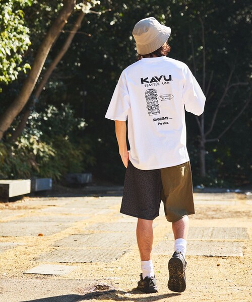 FREAK'S STORE（フリークスストア）の「限定展開 KAVU×FREAK'S STORE/カブー 別注 ビッグシルエット バックプリントTシャツ/Burger（Tシャツ/カットソー・メンズ・ホワイト/ブラック/グレイッシュベージュ/オリーブ/ピンク・SMALL/MEDIUM/LARGE）」の6枚目の写真