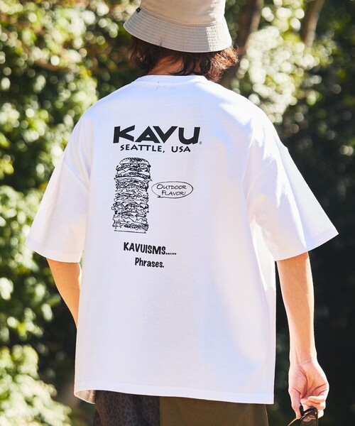 FREAK'S STORE（フリークスストア）の「限定展開 KAVU×FREAK'S STORE/カブー 別注 ビッグシルエット バックプリントTシャツ/Burger（Tシャツ/カットソー・メンズ・ホワイト/ブラック/グレイッシュベージュ/オリーブ/ピンク・SMALL/MEDIUM/LARGE）」の13枚目の写真