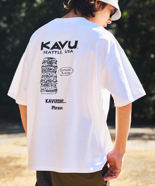 FREAK'S STORE（フリークスストア）の「限定展開 KAVU×FREAK'S STORE/カブー 別注 ビッグシルエット バックプリントTシャツ/Burger（Tシャツ/カットソー・メンズ・ホワイト/ブラック/グレイッシュベージュ/オリーブ/ピンク・SMALL/MEDIUM/LARGE）」の14枚目の写真