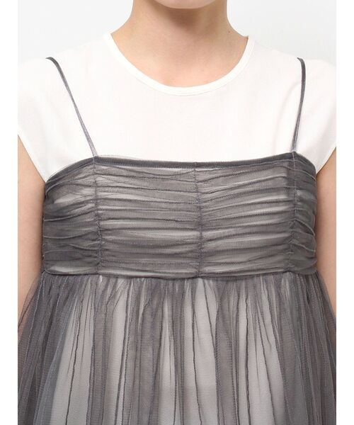 LAGUNAMOON（ラグナムーン）の「チュールキャミドッキングトップス（Tシャツ/カットソー・レディース・チャコールグレー/ブラック/ブラウン・FREE）」の11枚目の写真