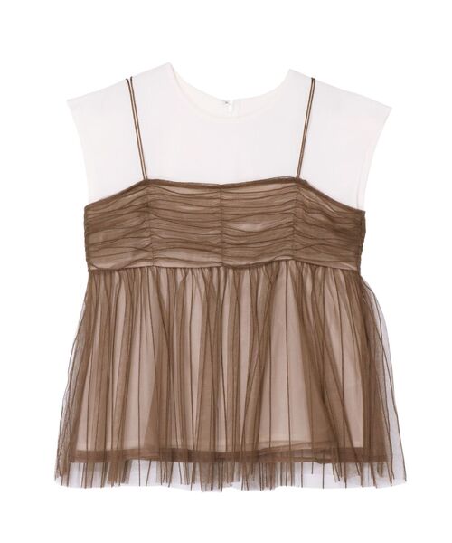 LAGUNAMOON（ラグナムーン）の「チュールキャミドッキングトップス（Tシャツ/カットソー・レディース・チャコールグレー/ブラック/ブラウン・FREE）」の22枚目の写真