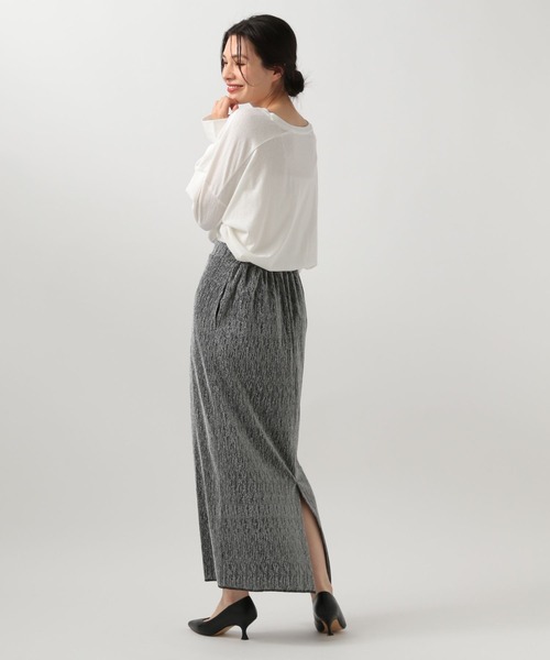 BAYFLOW（ベイフロー）の「ラメカットタイトスカート（スカート・レディース・シルバー/ブラック・FREE）」の5枚目の写真