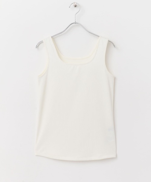 URBAN RESEARCH ROSSO WOMEN（アーバンリサーチ　ロッソ）の「スクエアネックタンクトップ（タンクトップ・レディース・チャコールグレー/オフホワイト/ライトカーキ・FREE）」の7枚目の写真