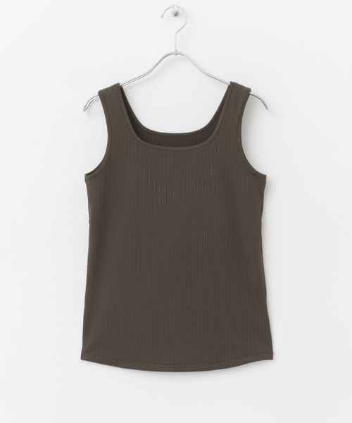 URBAN RESEARCH ROSSO WOMEN（アーバンリサーチ　ロッソ）の「スクエアネックタンクトップ（タンクトップ・レディース・チャコールグレー/オフホワイト/ライトカーキ・FREE）」の8枚目の写真