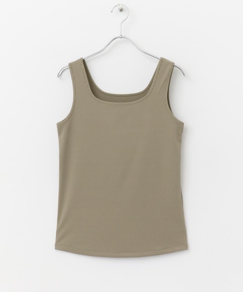 URBAN RESEARCH ROSSO WOMEN（アーバンリサーチ　ロッソ）の「スクエアネックタンクトップ（タンクトップ・レディース・チャコールグレー/オフホワイト/ライトカーキ・FREE）」の9枚目の写真