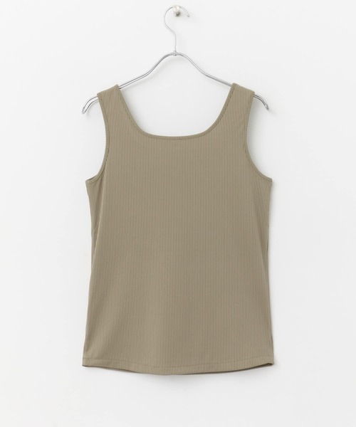 URBAN RESEARCH ROSSO WOMEN（アーバンリサーチ　ロッソ）の「スクエアネックタンクトップ（タンクトップ・レディース・チャコールグレー/オフホワイト/ライトカーキ・FREE）」の10枚目の写真