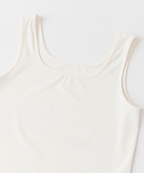 URBAN RESEARCH ROSSO WOMEN（アーバンリサーチ　ロッソ）の「スクエアネックタンクトップ（タンクトップ・レディース・チャコールグレー/オフホワイト/ライトカーキ・FREE）」の13枚目の写真