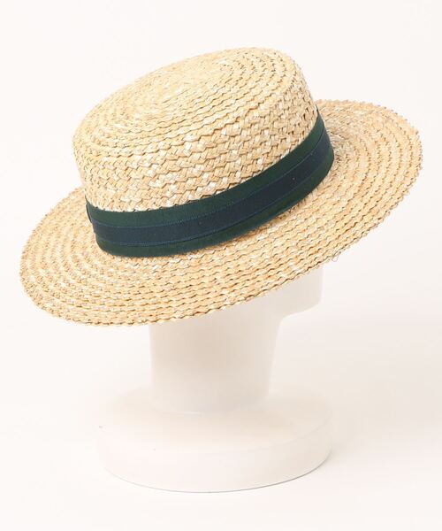 OVERRIDE(オーバーライド)の「OVERRIDE TOOTHED STRAW BOATER / オーバーライド(ハット・レディース・グリーン/ブラック・58cm)」の18枚目の写真