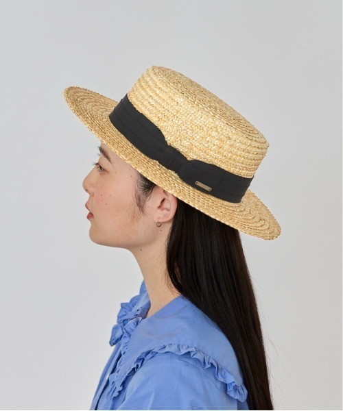 OVERRIDE(オーバーライド)の「OVERRIDE TOOTHED STRAW BOATER / オーバーライド(ハット・レディース・グリーン/ブラック・58cm)」の21枚目の写真