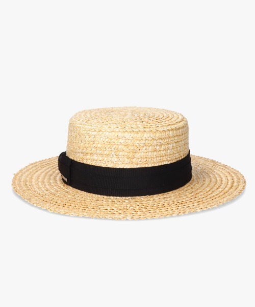 OVERRIDE(オーバーライド)の「OVERRIDE TOOTHED STRAW BOATER / オーバーライド(ハット・レディース・グリーン/ブラック・58cm)」の5枚目の写真