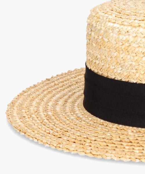 OVERRIDE(オーバーライド)の「OVERRIDE TOOTHED STRAW BOATER / オーバーライド(ハット・レディース・グリーン/ブラック・58cm)」の7枚目の写真