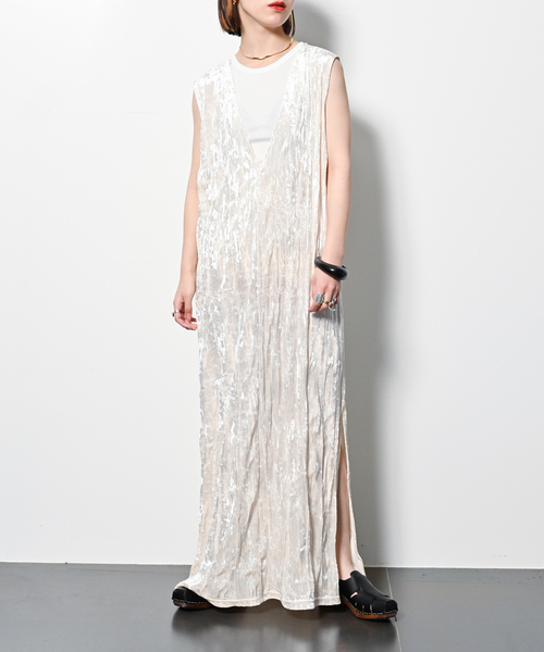 TIO　CRUSH VELVET LEAN DRESS：ワンピース セール】CRUSH VELVET LEAN DRESS：ワンピース（ワンピース