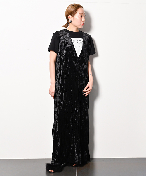 TIO　CRUSH VELVET LEAN DRESS：ワンピース セール】CRUSH VELVET LEAN DRESS：ワンピース（ワンピース
