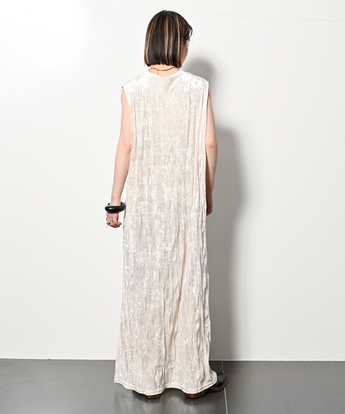 TIO　CRUSH VELVET LEAN DRESS：ワンピース セール】CRUSH VELVET LEAN DRESS：ワンピース（ワンピース