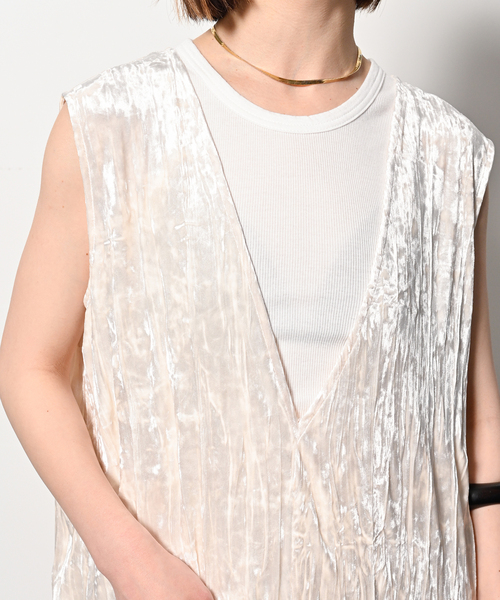 セール】CRUSH VELVET LEAN DRESS：ワンピース（ワンピース