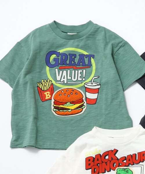 BREEZE(ブリーズ)の「サガラビックTシャツ(Tシャツ/カットソー・キッズ・オフホワイト/ピンク/グリーン/チャコール・110/100/90/80/140/130/120)」の3枚目の写真