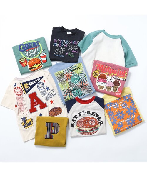 BREEZE(ブリーズ)の「サガラビックTシャツ(Tシャツ/カットソー・キッズ・オフホワイト/ピンク/グリーン/チャコール・110/100/90/80/140/130/120)」の9枚目の写真