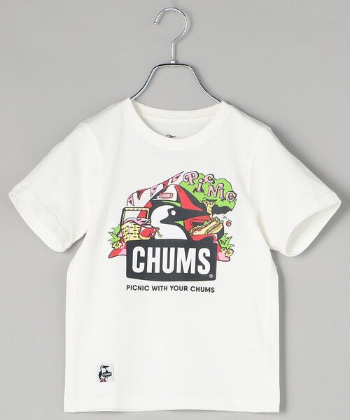 FREAK'S STORE(フリークスストア)の「限定展開 CHUMS/チャムス KIDS Picnic Booby T-Shirt キッズサイズ ピクニックプリントTシャツ/CH21-1309(Tシャツ/カットソー・キッズ・ネイビー/グリーン/ベージュ/ブラック/ホワイト・X-LARGE/LARGE/MEDIUM/SMALL)」の2枚目の写真