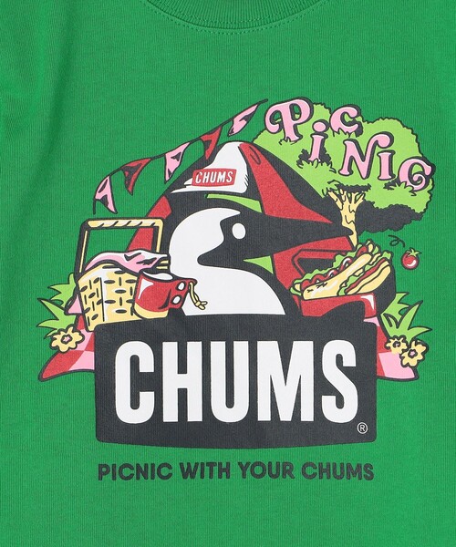 FREAK'S STORE(フリークスストア)の「限定展開 CHUMS/チャムス KIDS Picnic Booby T-Shirt キッズサイズ ピクニックプリントTシャツ/CH21-1309(Tシャツ/カットソー・キッズ・ネイビー/グリーン/ベージュ/ブラック/ホワイト・X-LARGE/LARGE/MEDIUM/SMALL)」の11枚目の写真