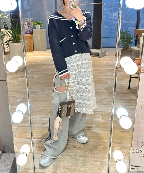 Alley by w closet(アリーバイダブルクローゼット)の「【Alley】レースエプロンスカート(スカート・レディース・オフホワイト・FREE)」の1枚目の写真