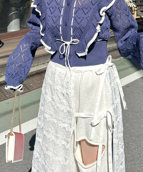 Alley by w closet(アリーバイダブルクローゼット)の「【Alley】レースエプロンスカート(スカート・レディース・オフホワイト・FREE)」の8枚目の写真