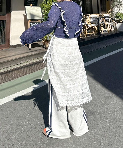 Alley by w closet(アリーバイダブルクローゼット)の「【Alley】レースエプロンスカート(スカート・レディース・オフホワイト・FREE)」の6枚目の写真