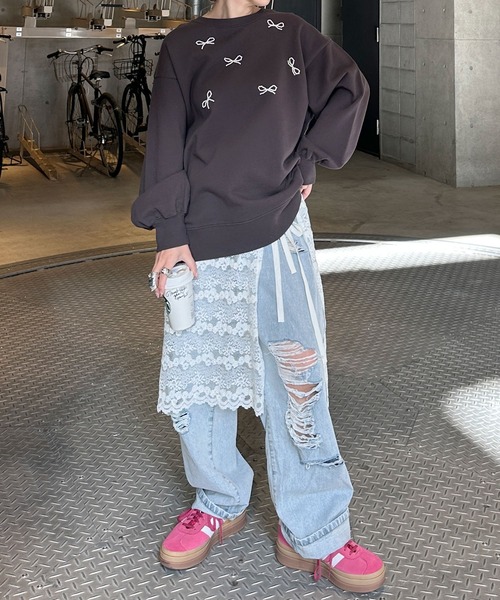 Alley by w closet(アリーバイダブルクローゼット)の「【Alley】レースエプロンスカート(スカート・レディース・オフホワイト・FREE)」の17枚目の写真