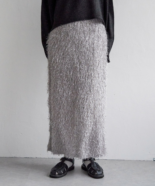 VENCEEXCHANGE（ヴァンスエクスチェンジ）の「カットフェザーIラインスカート（スカート・レディース・ブラック/オフホワイト/グレー・M）」の9枚目の写真