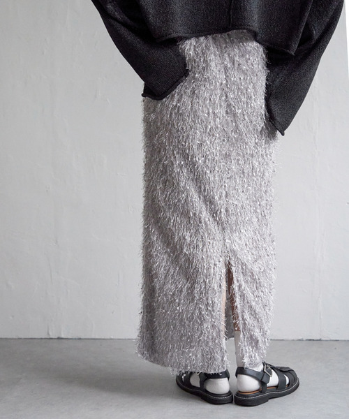 VENCEEXCHANGE（ヴァンスエクスチェンジ）の「カットフェザーIラインスカート（スカート・レディース・ブラック/オフホワイト/グレー・M）」の8枚目の写真