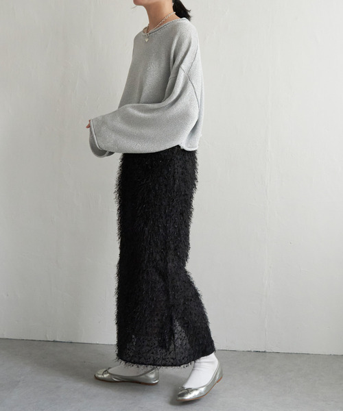 VENCEEXCHANGE（ヴァンスエクスチェンジ）の「カットフェザーIラインスカート（スカート・レディース・ブラック/オフホワイト/グレー・M）」の22枚目の写真