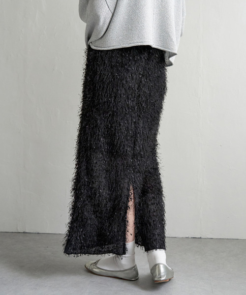 VENCEEXCHANGE（ヴァンスエクスチェンジ）の「カットフェザーIラインスカート（スカート・レディース・ブラック/オフホワイト/グレー・M）」の20枚目の写真